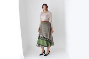 2000s Wearable Art Tie Up Free Size Wrap Skirt