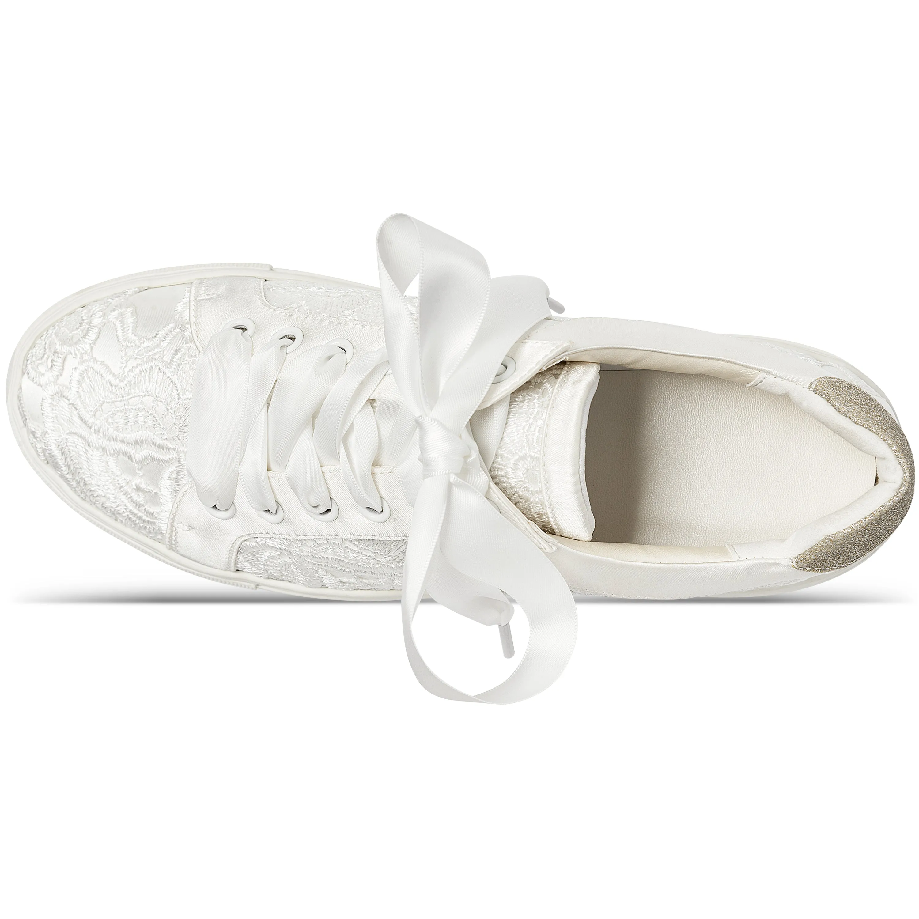 8833 Wedding Shoes Bridal Sneakers Flats Bride Tennis Shoes Lace Sneakers