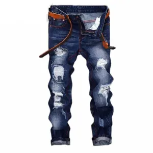 Angelo Ricci™ Denim Ripped Slim Jeans
