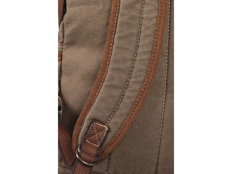 Army Green Multi-Pocket Canvas Backpack