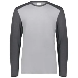 Augusta Sportswear Men's Grey Heather/Carbon Heather Gameday Vintage Long Sleeve Tee