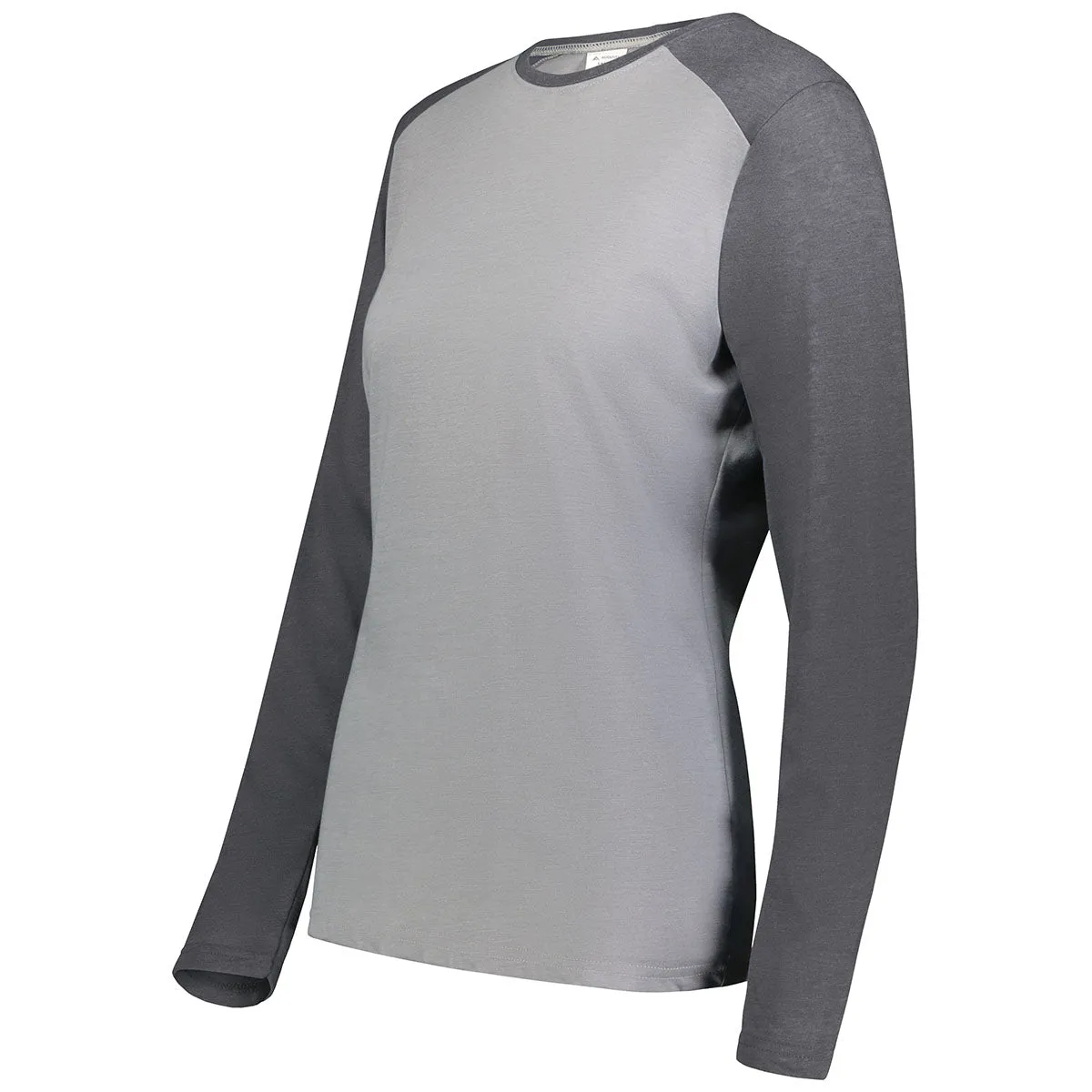 Augusta Sportswear Women's Grey Heather/Carbon Heather Gameday Vintage Long Sleeve Tee