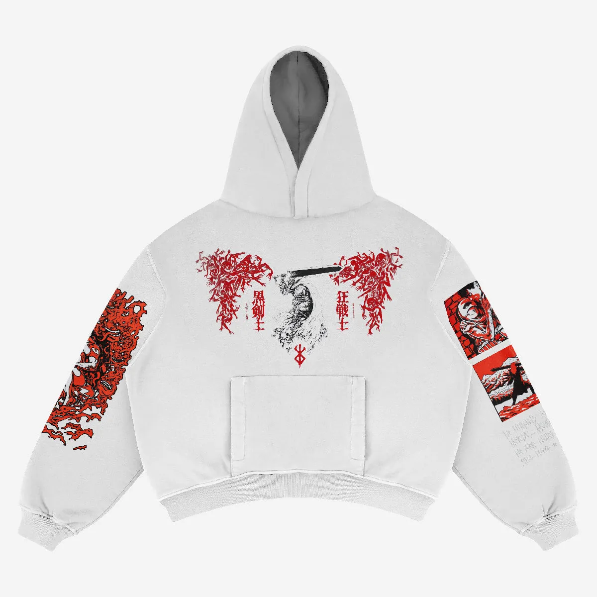 Berserk Anime Hoodie – Berserker Sword Warrior Design, 360 GSM Cotton, Classic Black High-Quality Print
