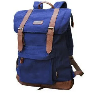 Blue School Backpack with Front Pocket