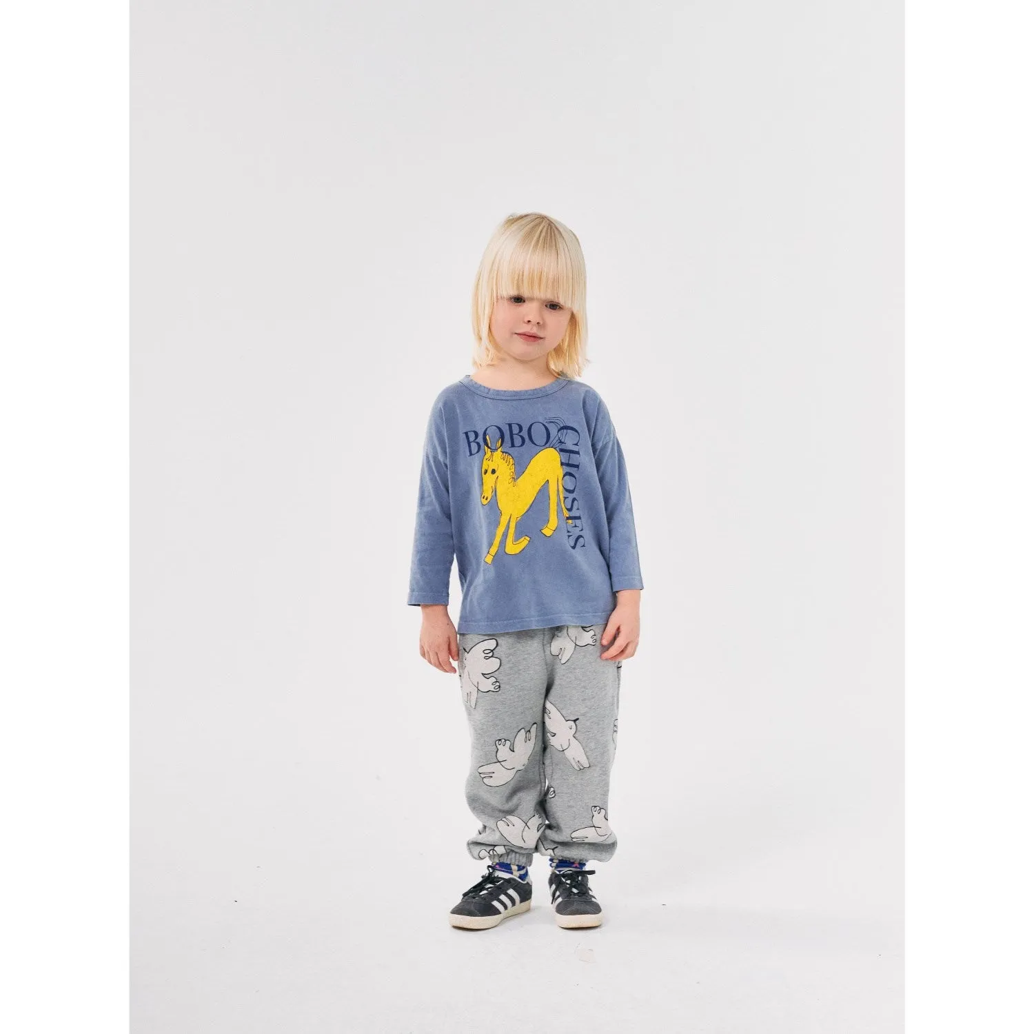 Bobo Choses Light Heather Grey Freedom Bird All Over Sweatpants