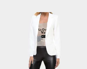 Boyfriend White Blazer - The Monaco