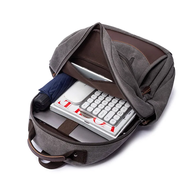 Canvas Laptop Backpack Canvas Travel Backpack Unisex Backpack For Work