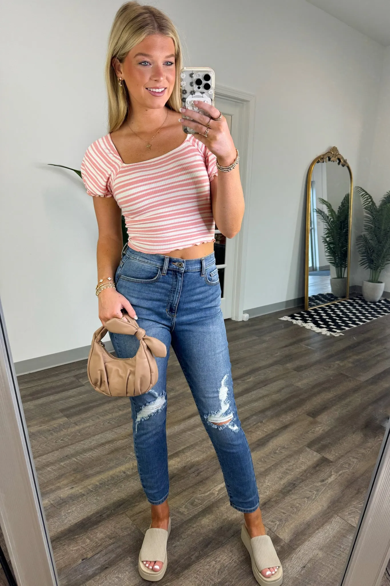 Carlenah Distressed Straight Jeans - FINAL SALE