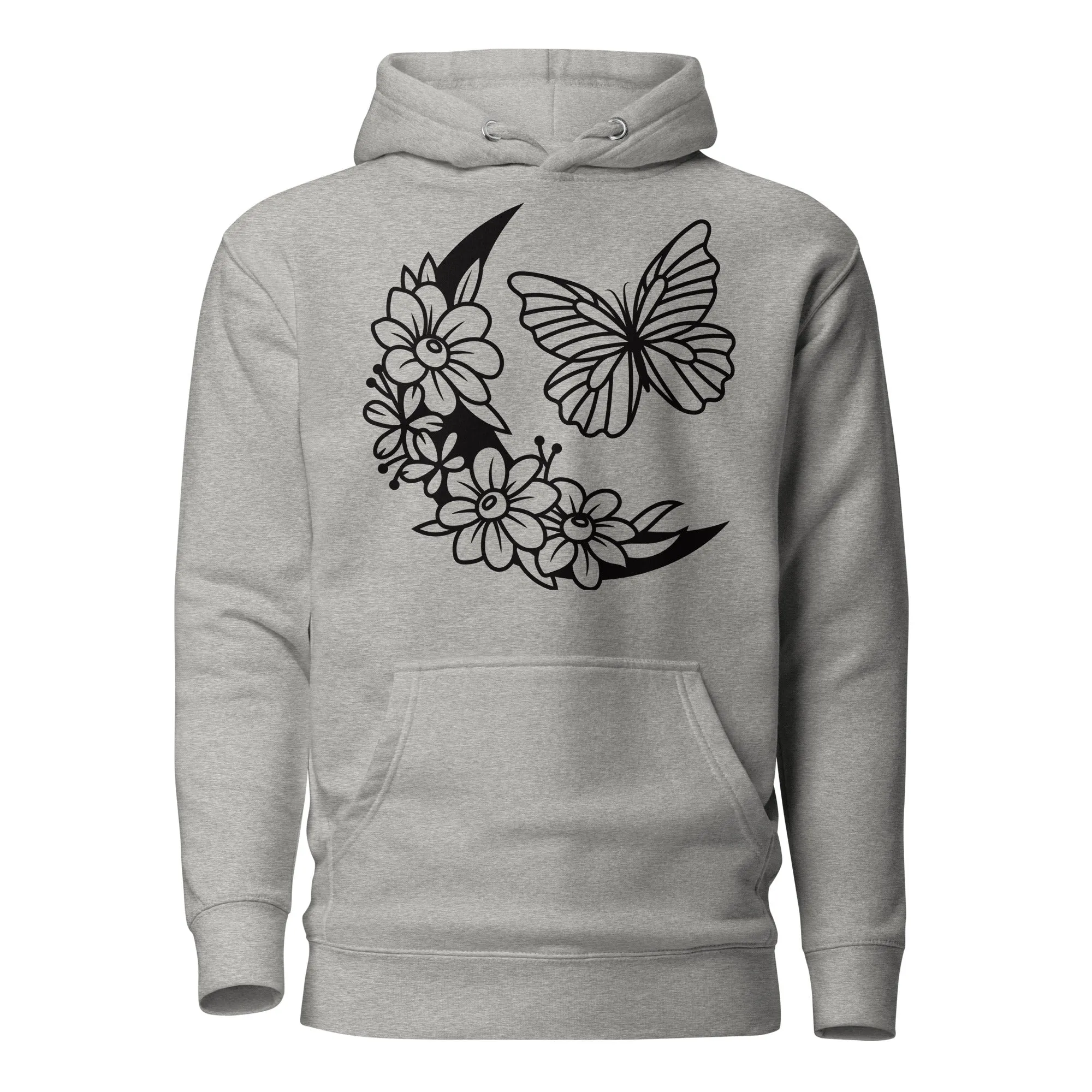 Celestial Moon & Butterfly Design Hoodie – Embrace Comfort & Style, lioness-love