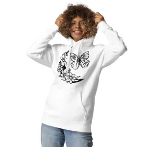 Celestial Moon & Butterfly Design Hoodie – Embrace Comfort & Style, lioness-love