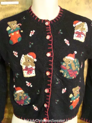 CHILD Size Tacky Christmas Sweater with Bears