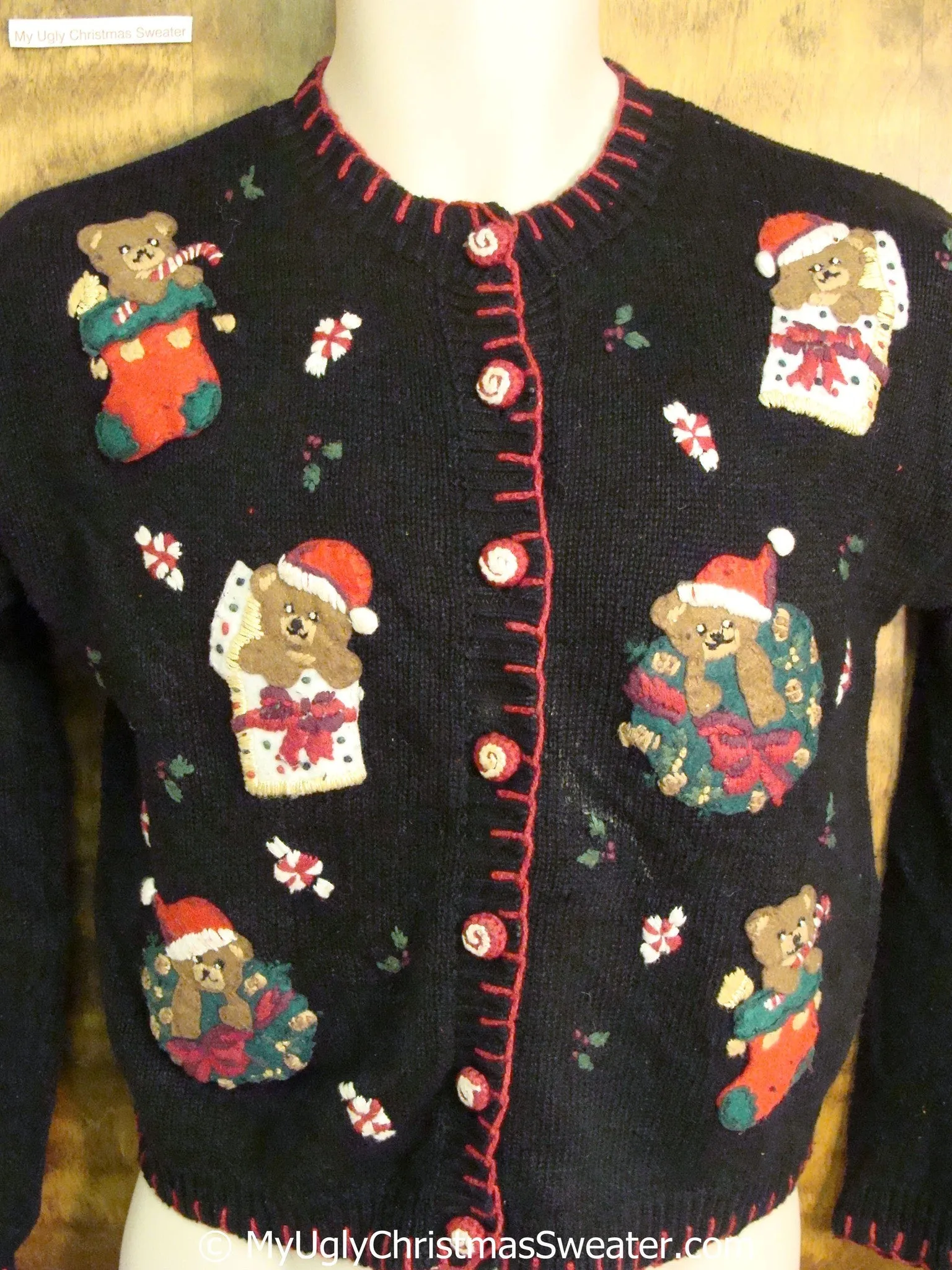 CHILD Size Tacky Christmas Sweater with Bears