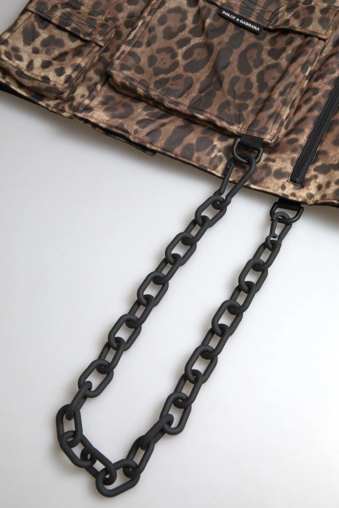 Dolce & Gabbana Brown Leopard Silk Sleeveless Sportswear