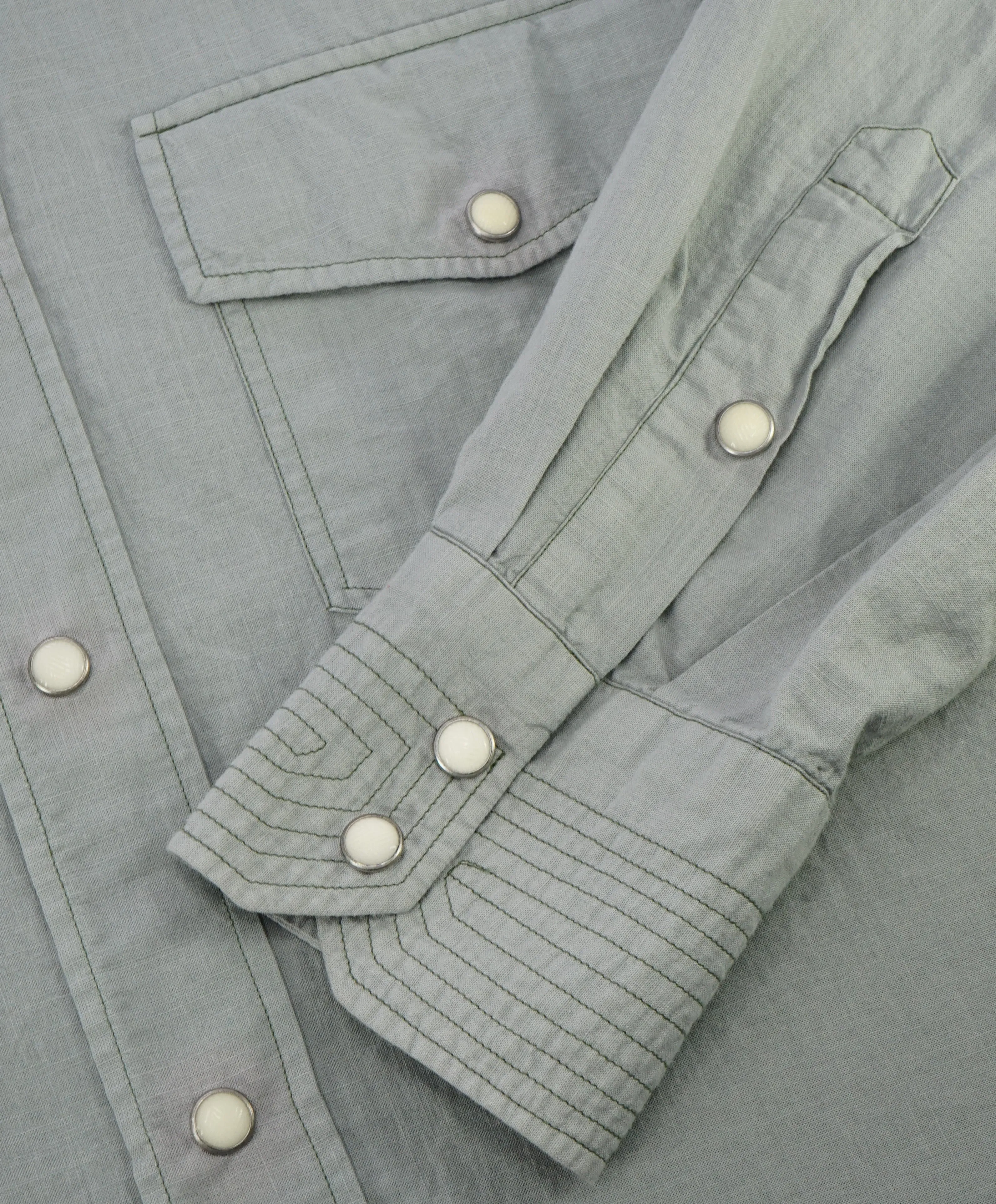 EIDOS - Gray Western Style Button Down Shirt W Snaps - 17 43