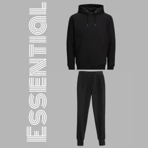 Essential Black Hoodie Tracksuit