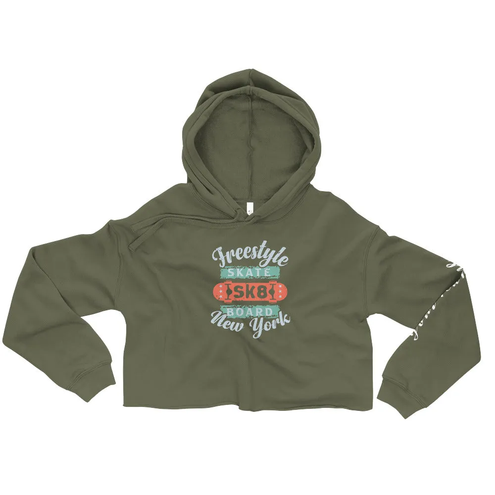 Freestyle Skateboard Personalised Crop Hoodie