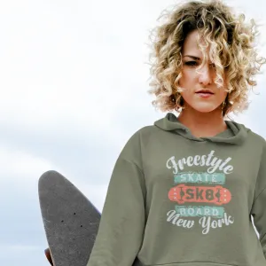 Freestyle Skateboard Personalised Crop Hoodie