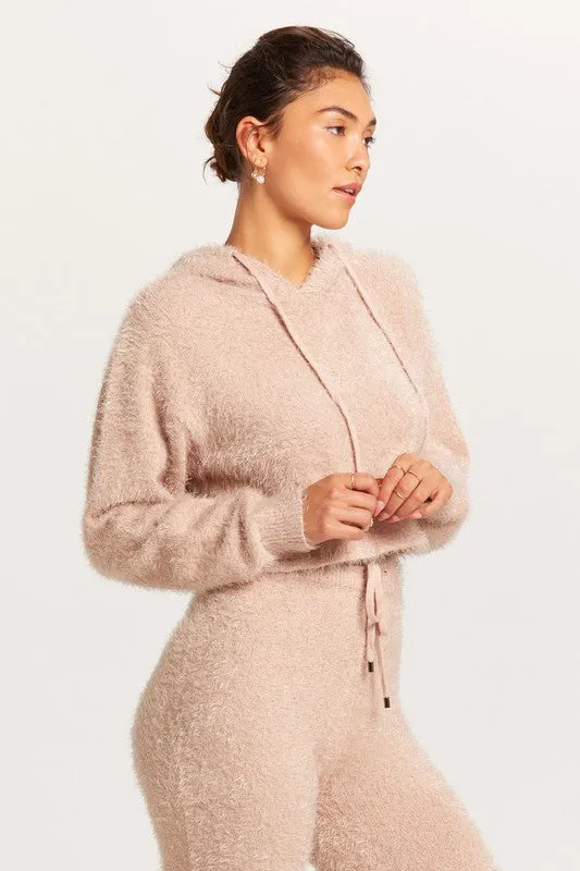 Fuzzy Drawstring Hoodie