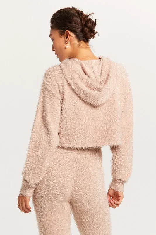Fuzzy Drawstring Hoodie