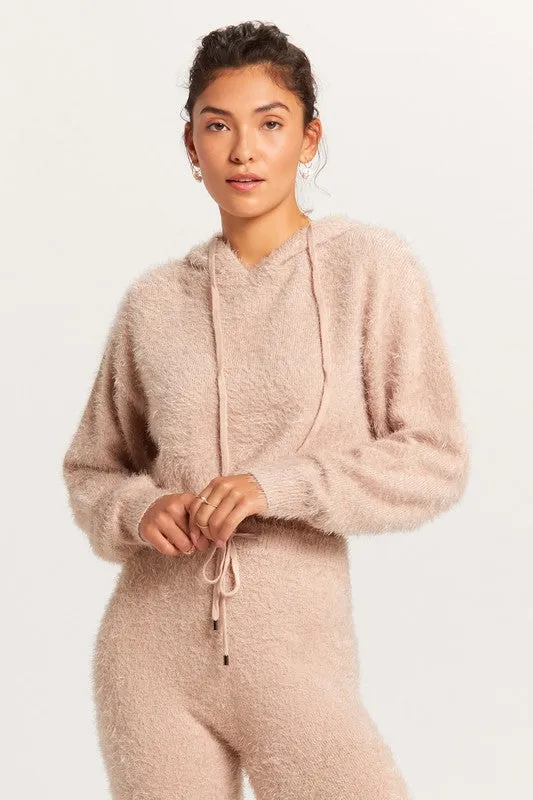 Fuzzy Drawstring Hoodie