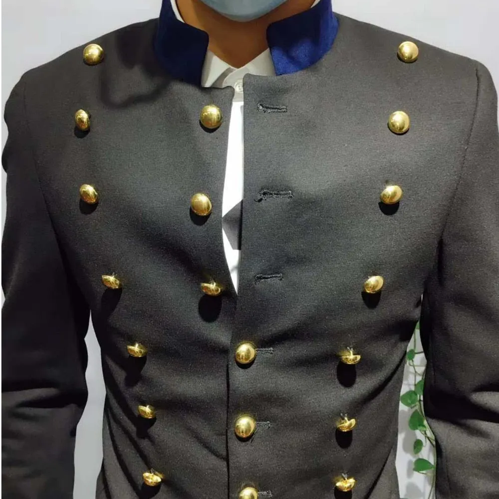 Golden Button Decoration Formal Blazer