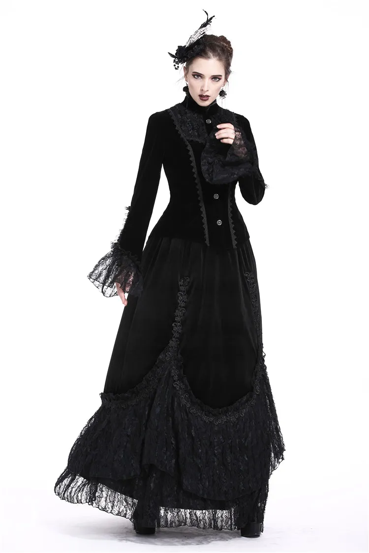 Gothic elegant lacey velvet blouse-shape jacket JW173