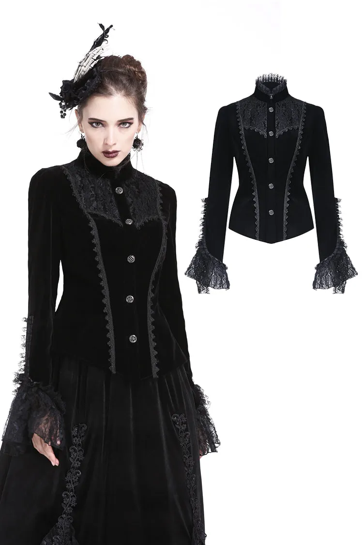 Gothic elegant lacey velvet blouse-shape jacket JW173