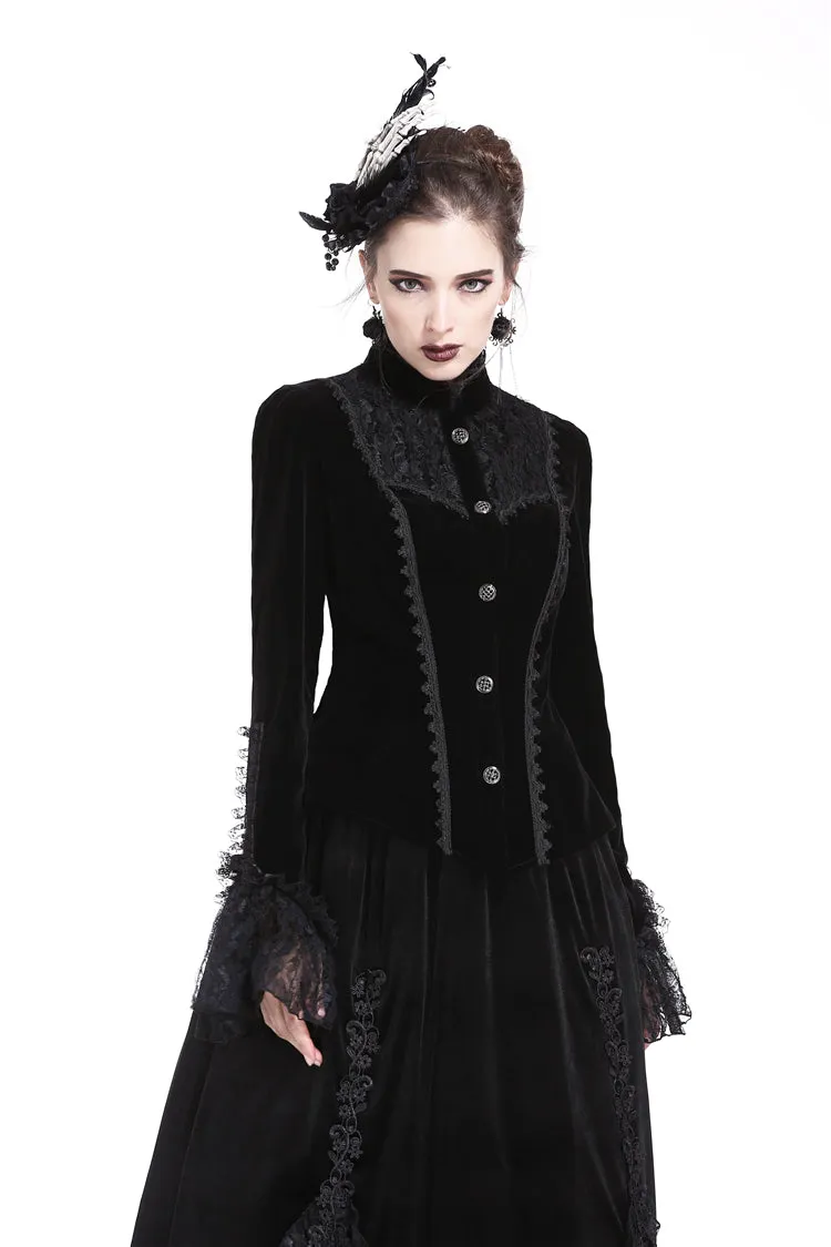 Gothic elegant lacey velvet blouse-shape jacket JW173