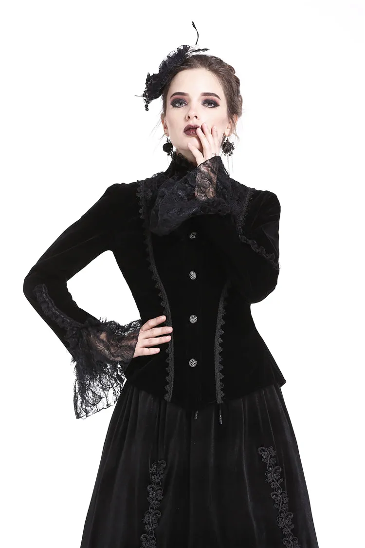 Gothic elegant lacey velvet blouse-shape jacket JW173