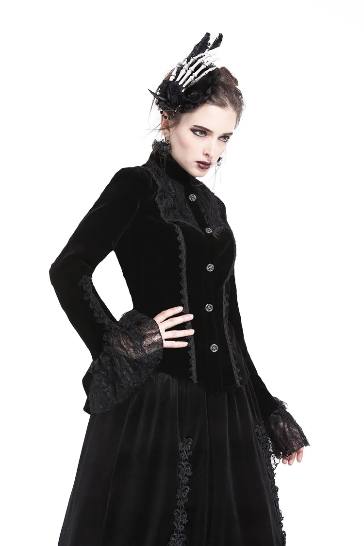 Gothic elegant lacey velvet blouse-shape jacket JW173