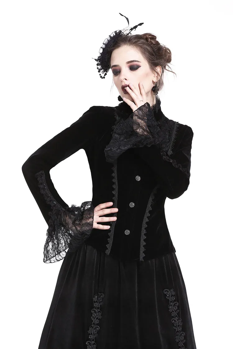 Gothic elegant lacey velvet blouse-shape jacket JW173