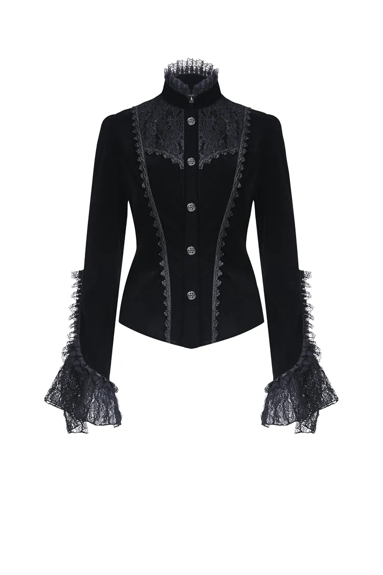 Gothic elegant lacey velvet blouse-shape jacket JW173