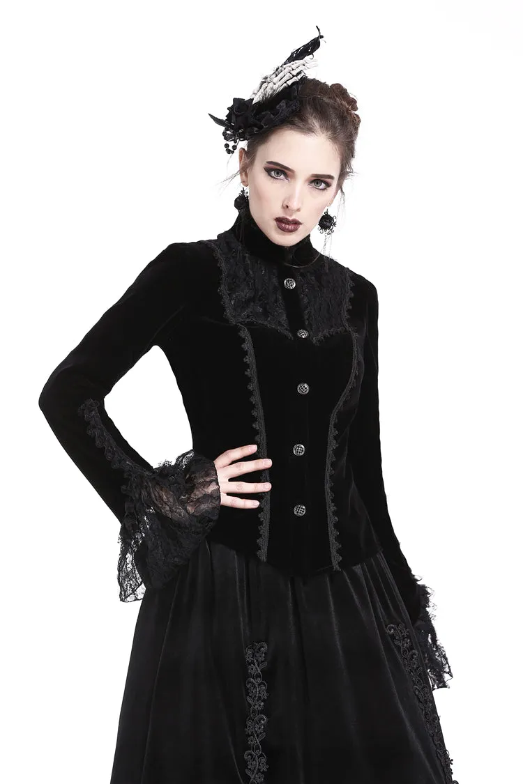 Gothic elegant lacey velvet blouse-shape jacket JW173