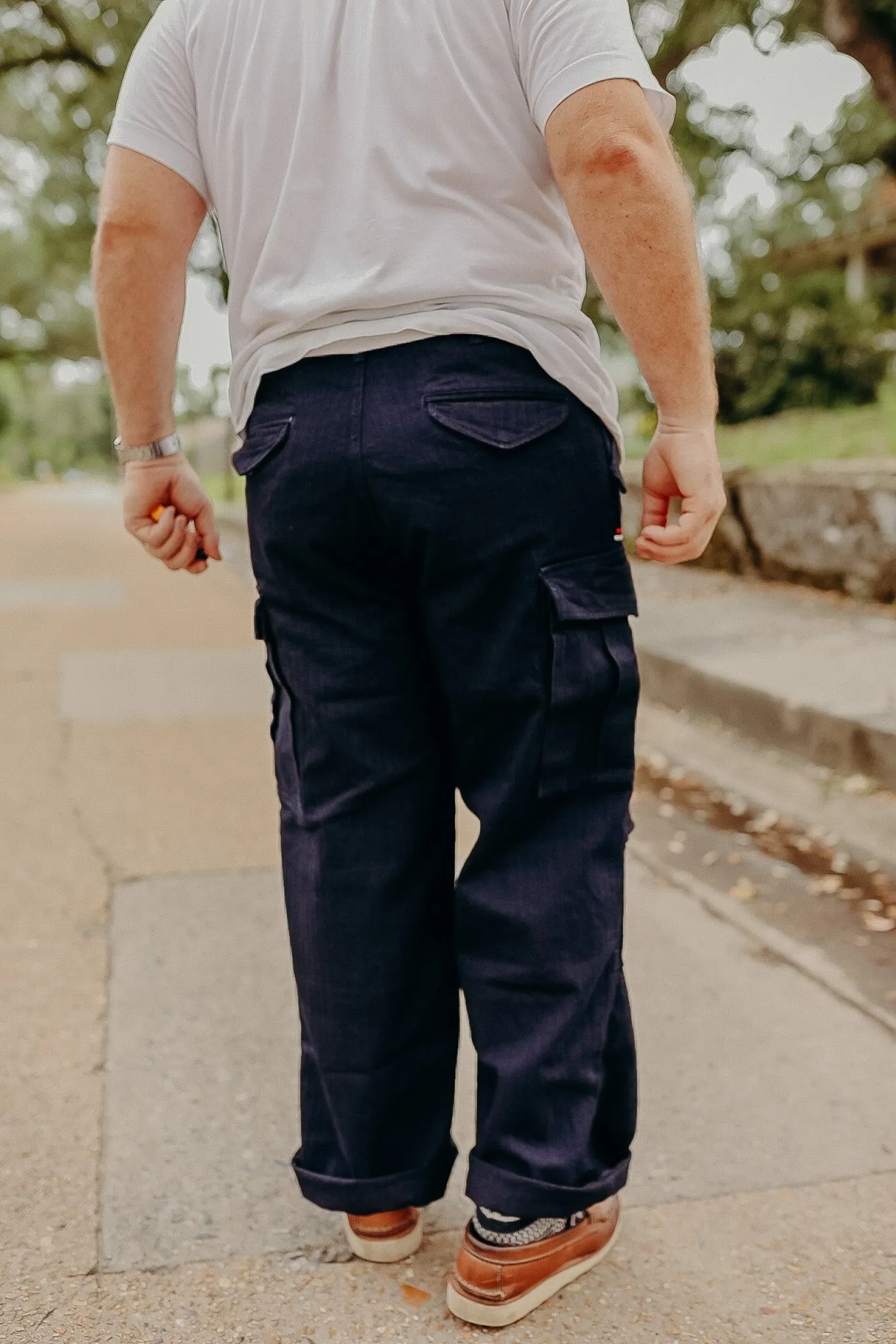 HERRINGBONE M-65 PANTS-INDIGO
