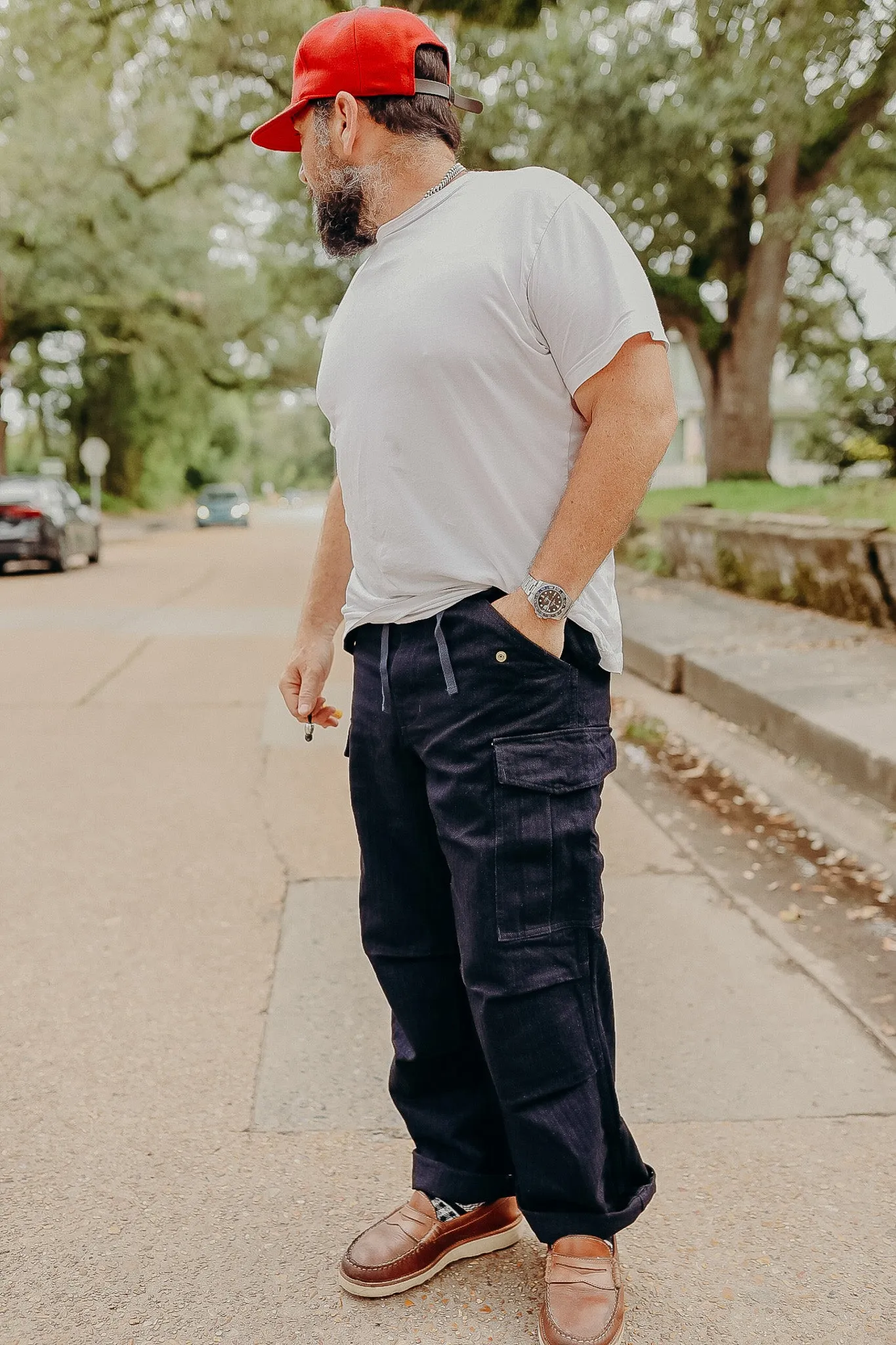 HERRINGBONE M-65 PANTS-INDIGO
