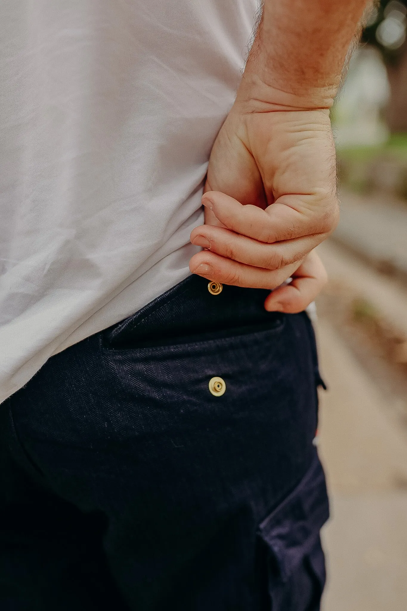 HERRINGBONE M-65 PANTS-INDIGO