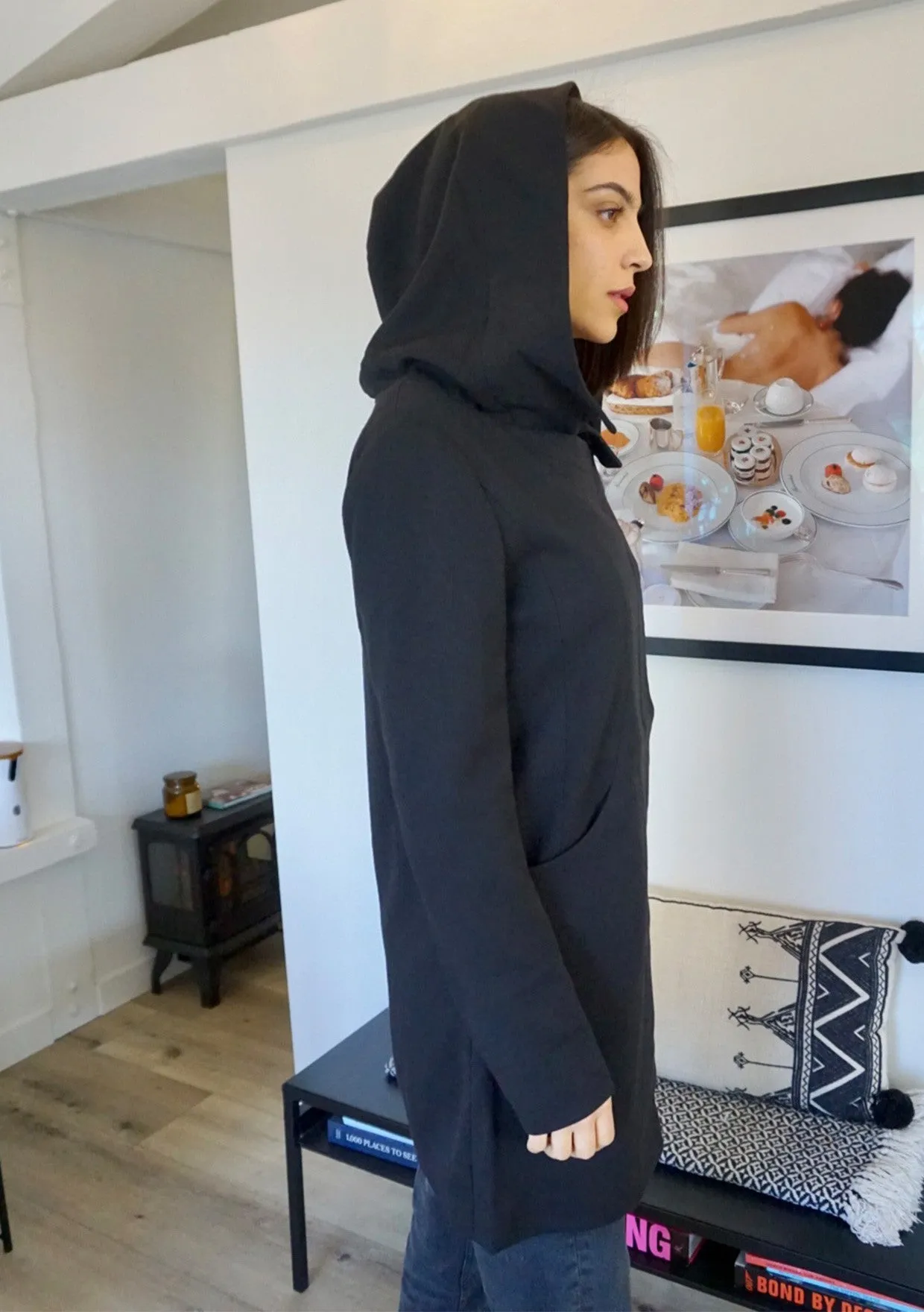 Hooded Asymmetrical Trench Coat