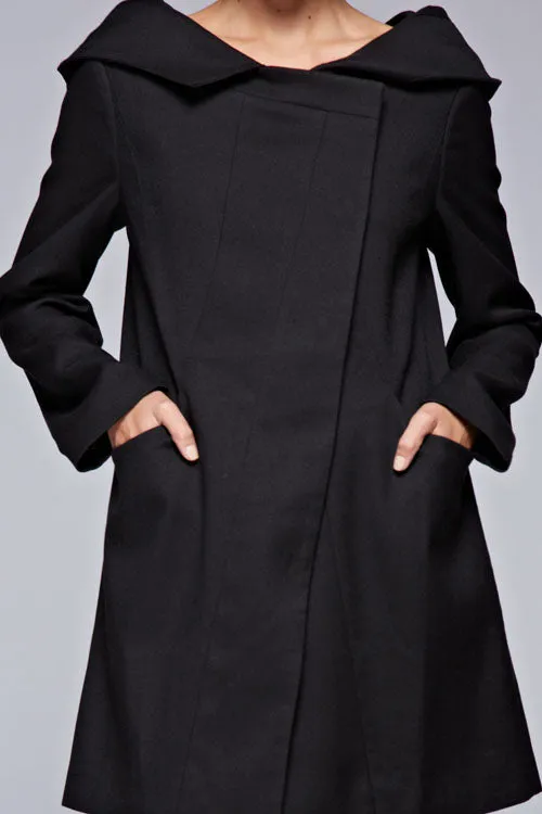 Hooded Asymmetrical Trench Coat