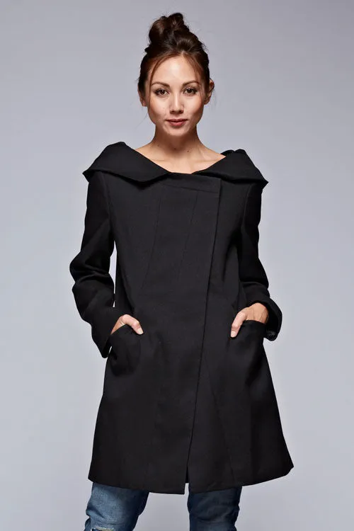 Hooded Asymmetrical Trench Coat