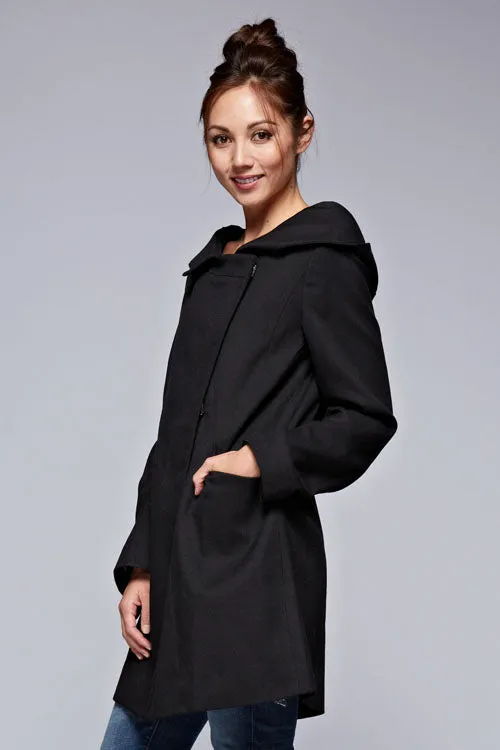 Hooded Asymmetrical Trench Coat