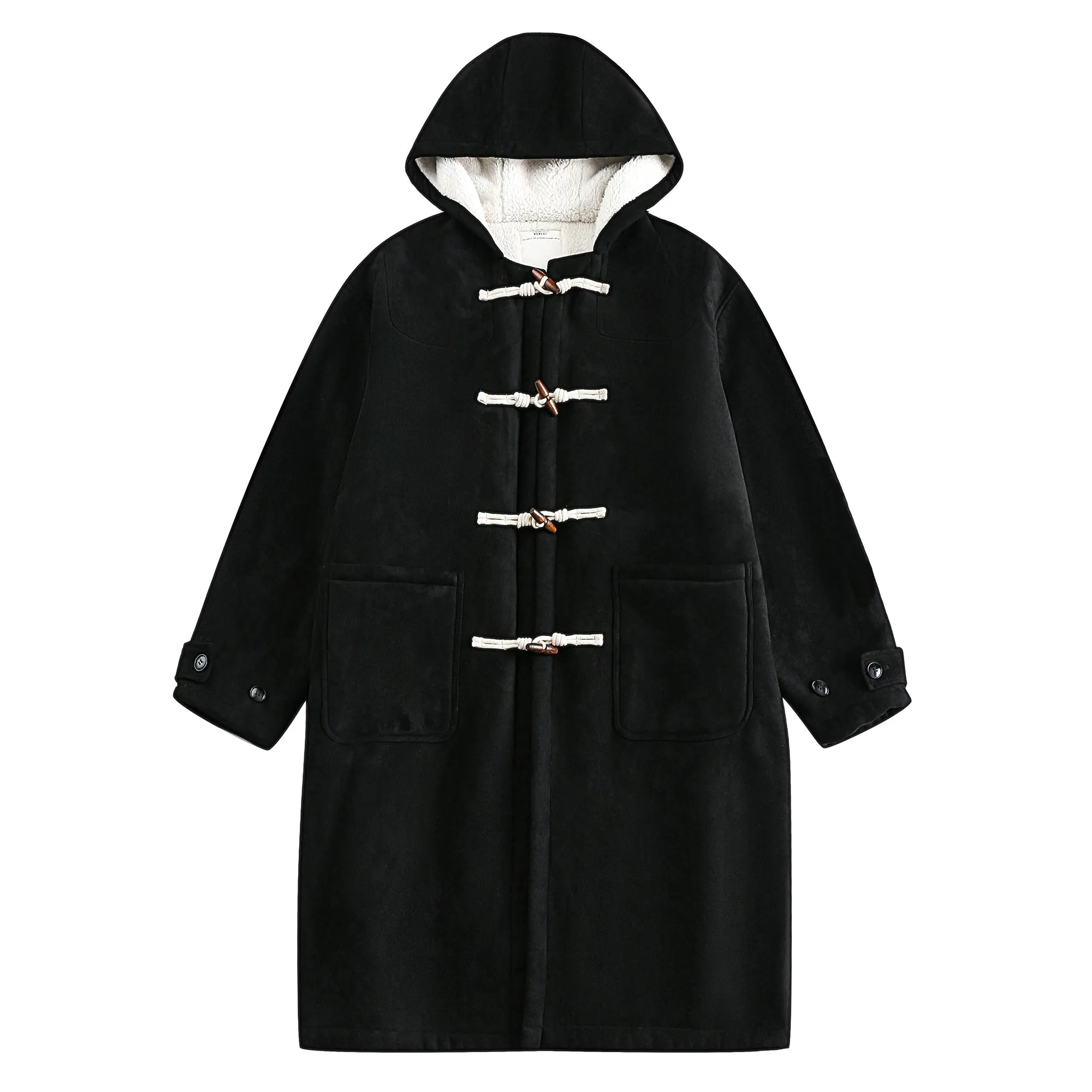 Horn Button Mid-length Hood Coat N0432