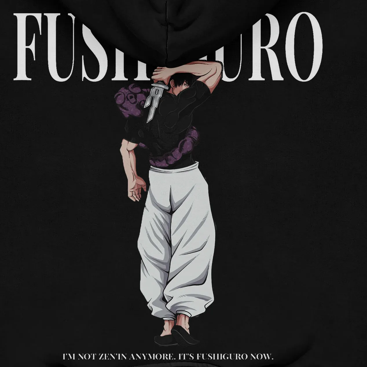 Jujutsu Kaisen Toji Fushiguro Oversized Hoodie – Black Anime Streetwear with High-Definition Graphic