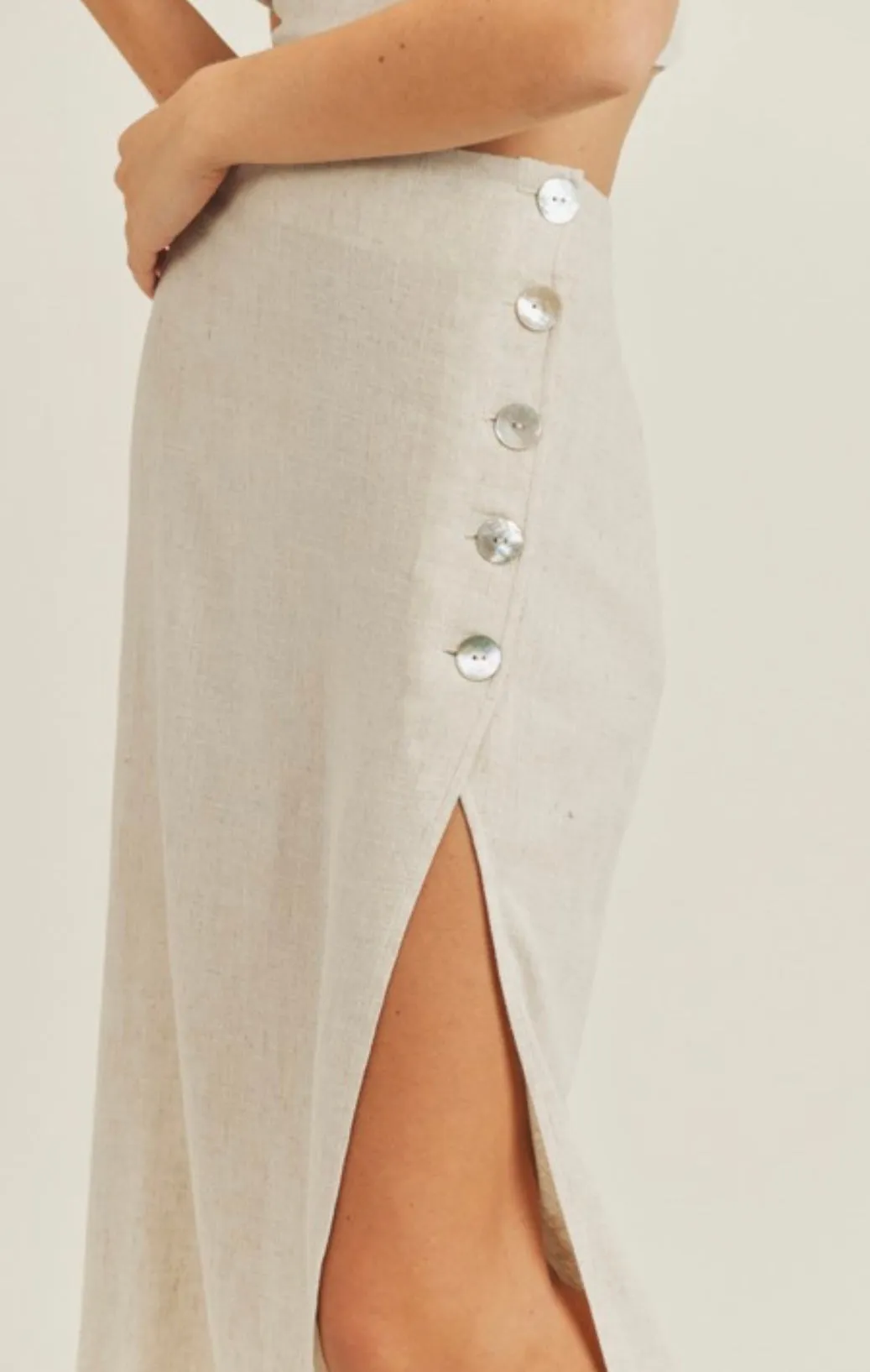 Leighton Linen Midi Skirt
