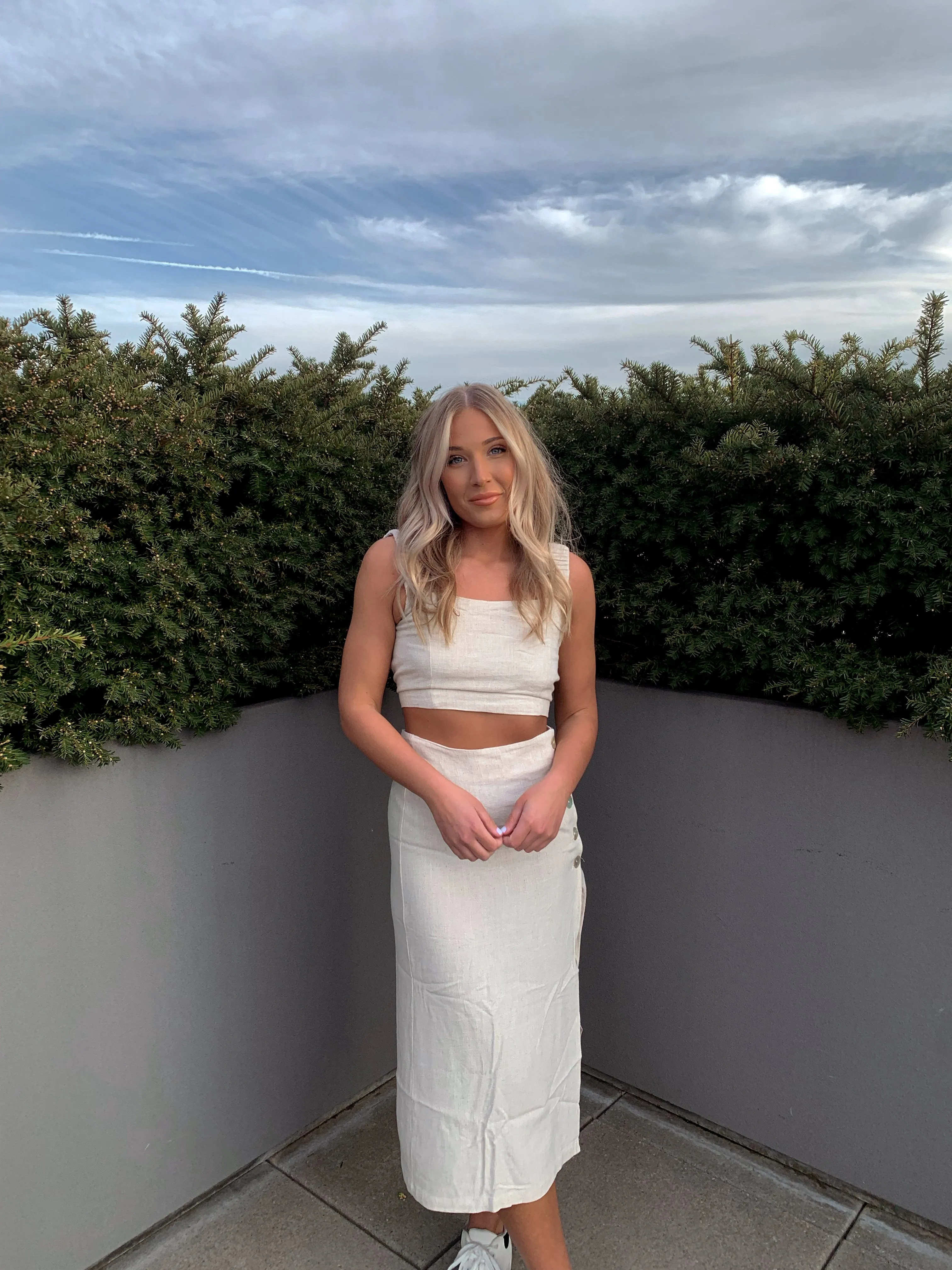 Leighton Linen Midi Skirt