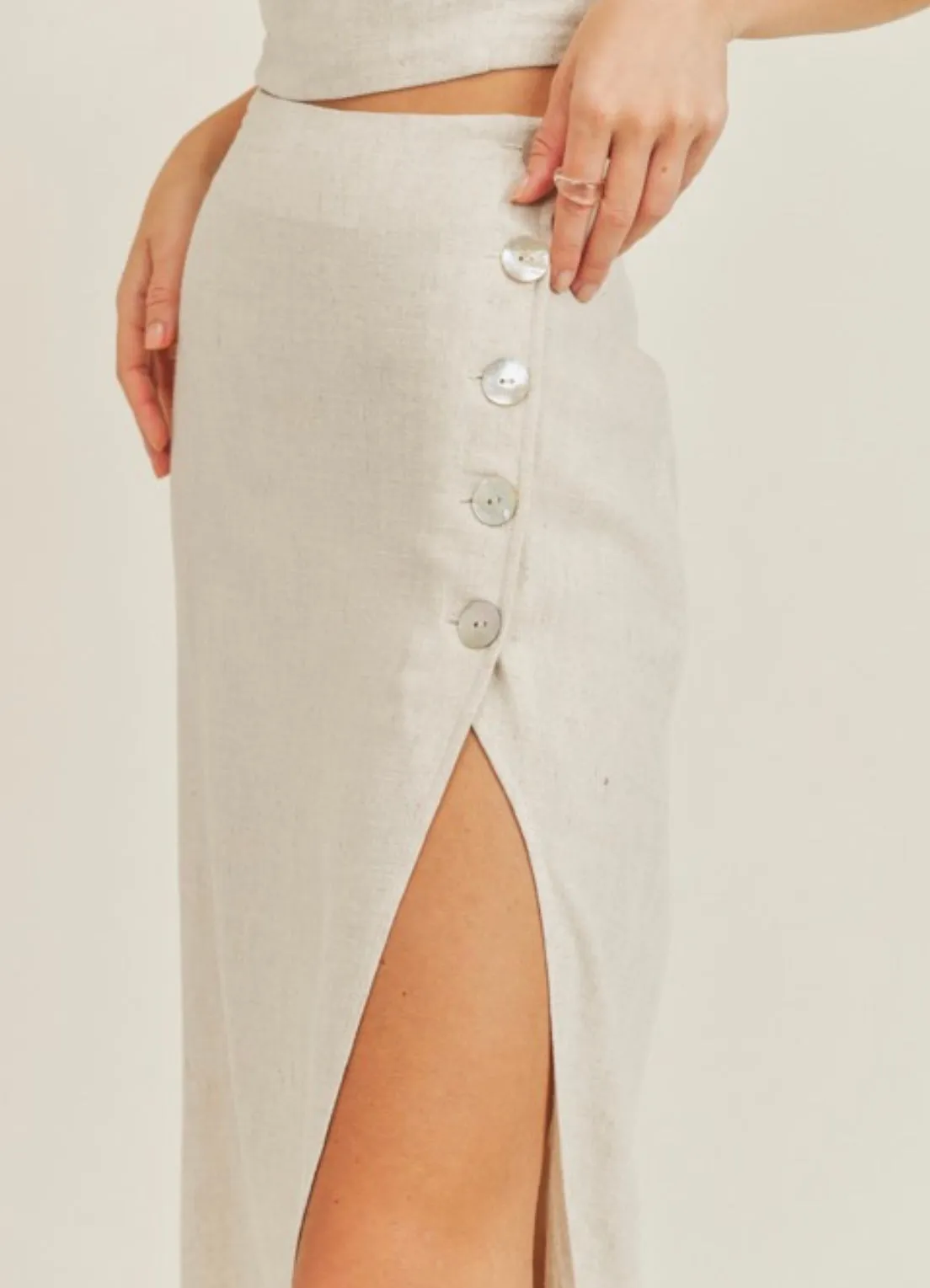 Leighton Linen Midi Skirt