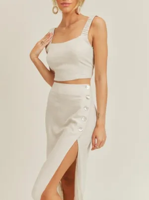 Leighton Linen Midi Skirt