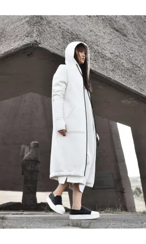 Long Zipper Hoodie Coat