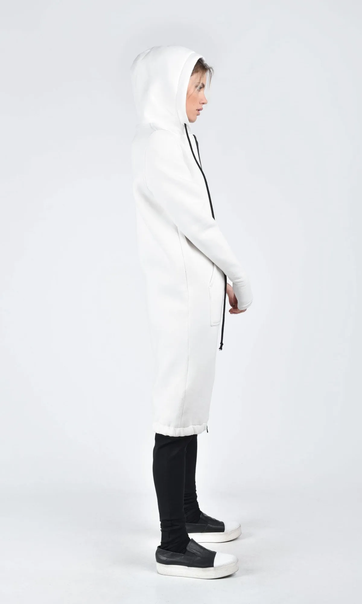 Long Zipper Hoodie Coat