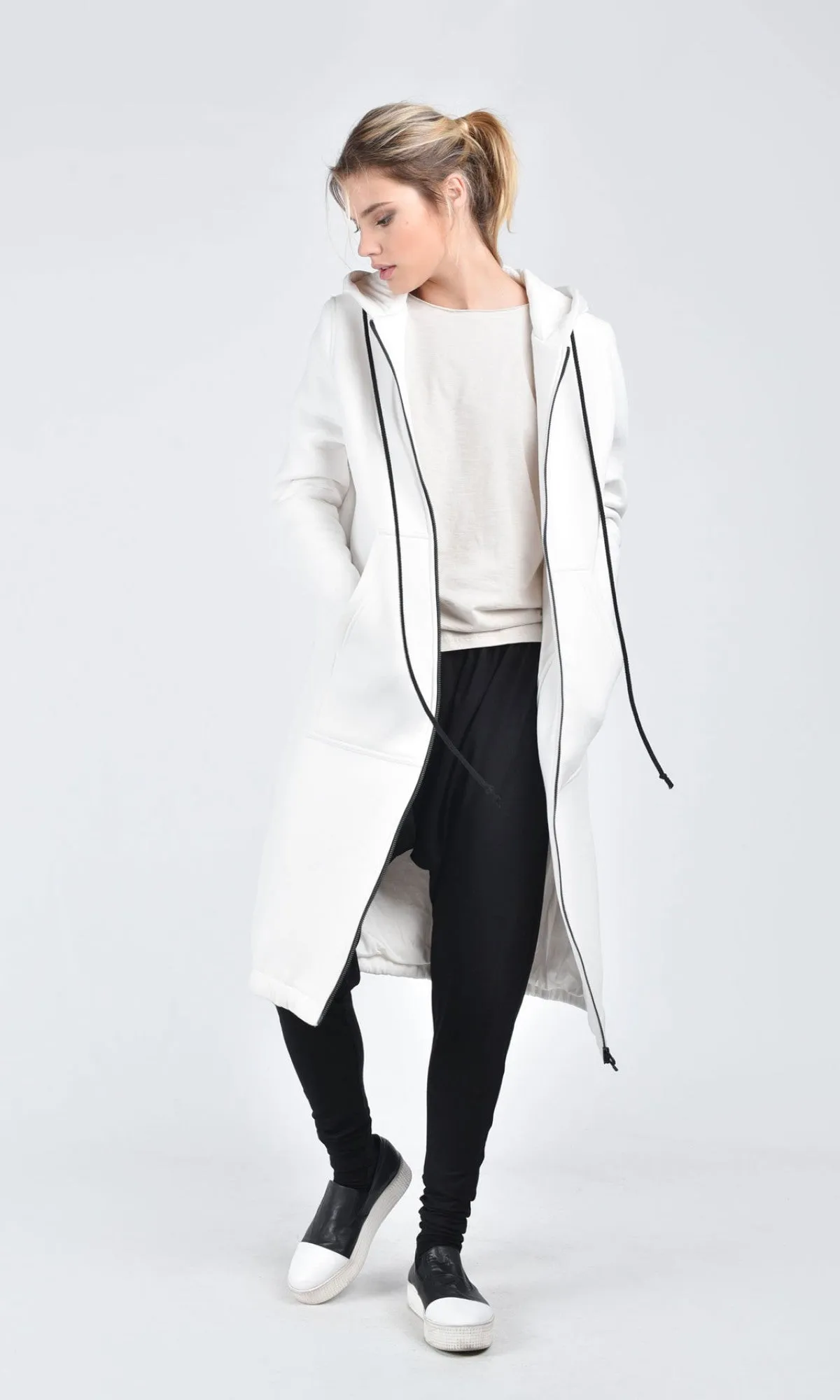 Long Zipper Hoodie Coat