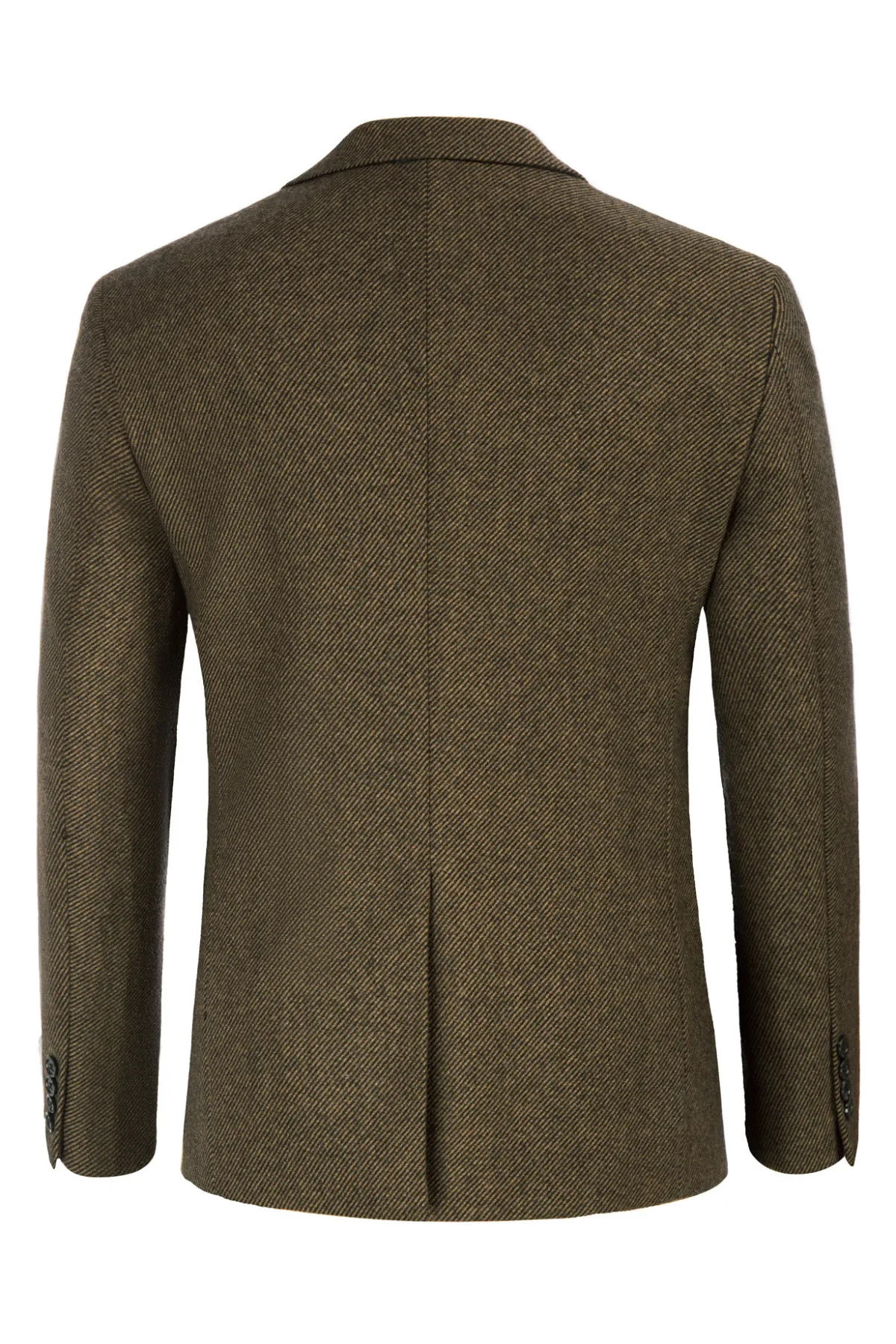 Men Two Buttons Blazer Coat Long Sleeve Notch Lapel Wool Blends Casual Coat